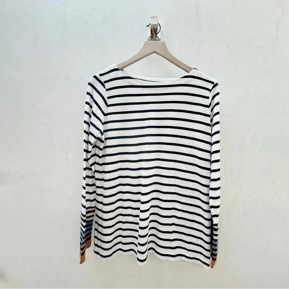 J. Jill || Women’s Modern Striped Boat Neck Long Sleeve Knit Shirt Small - Picture 1 of 12